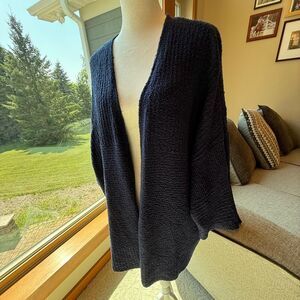 PureJill 2X Navy Blue Women's Cardigan Open Front Sweater.